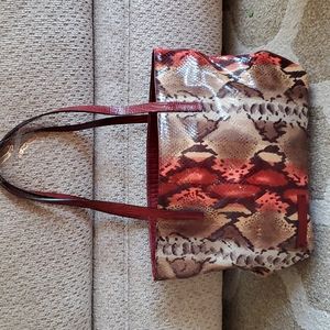 Falor snakeskin print leather bag